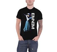 Eminem T Shirt Mic Pose Marshall Mathers Logo Slim Shady Official Mens Black L