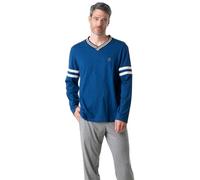 Eminence Men's Club Lu18 Pajama Set, Blue/Grey China, XXL