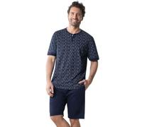 Eminence Men's Coton Bio Pajama Set, Black and White Print/Black Bottom, S