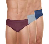 Eminence - Pack of 3 men's low-rise briefs - 100% combed cotton jersey - lined front - Oeko-TEX® Standard 100 label - Superior support, great comfort, Bordeaux/Sky/Navy, M
