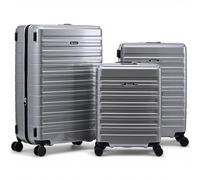Eminent Voyager Suitcase Set 3 Piece, Expandable, Hard Shell, 4 Spinner Wheels, Lightweight, TSA Lock, Cabin Medium Large, Travel Luggage Sets Trolley Holiday Trip Bag Silver