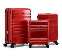 Eminent Voyager Suitcase Set 3 Piece, Expandable, Hard Shell, 4 Spinner Wheels, Lightweight, TSA Lock, Cabin Medium Large, Travel Luggage Sets Trolley Holiday Trip Bag Red