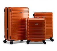 Eminent Voyager Suitcase Set 3 Piece, Expandable, Hard Shell, 4 Spinner Wheels, Lightweight, TSA Lock, Cabin Medium Large, Travel Luggage Sets Trolley Holiday Trip Bag Orange