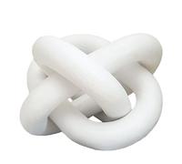 EMINGSKY 3 Link Wood Knot Decor,Wood Knot Chain Link Boho Decor,Wooden Hand Carved Coffee Table Decorative Wooden Links Knots for Home Living Room Bedroom Modern Farmhouse Shelf (White)