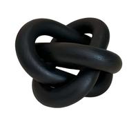 EMINGSKY 3 Link Wood Knot Decor,Wood Knot Chain Link Boho Decor,Wooden Hand Carved Coffee Table Decorative Wooden Links Knots for Home Living Room Bedroom Modern Farmhouse Shelf (Black)