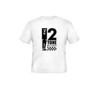 EMIS Print 2 Tone Records Tshirt, Bad Manners, Ska, Madness, The Beat, Selector (XX-Large) White