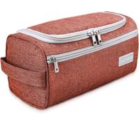 emissary Travel Toiletry Bag for Men and Women, Travel bag for Toiletries, Dopp Kit for Men, Travel Bathroom Bag, Mens Travel Bag Hanging Toiletry Organizer Toiletry Kit for Traveling (Red), Brick