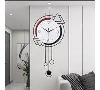 EMITDOOG Large Modern Wall Clock for Living Room Decor Big Decorative Clock Pendulum Wall Clock Battery Operated Non Ticking for Bedroom Kitchen Office Home Unique Clocks Wall Decor /12.5 * 27.5Inch