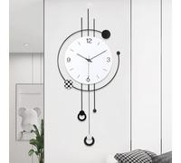 EMITDOOG Large Modern Wall Clock for Living Room Decorative Wall Clock Pendulum Wall Art Battery Operated Non Ticking for Bedroom Kitchen Office Home Unique Clocks Wall Decor 13 * 30 Inch