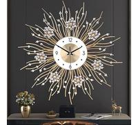 EMITDOOG Large Wall Clocks, Silent Decorative Wall Clock, Modern Non-Ticking Round Clock Dial Iron Large Wall Clock for Living Room Decor Entrance Office Cafe,27.5 Inch