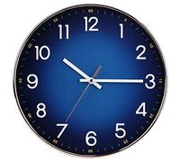 EMITDOOG Wall Clock 12 Inch Modern Wall Art,Quality Silent Quartz Wall Clock Decor for Home Living Room Bedroom Kitchen School/Navy Blue