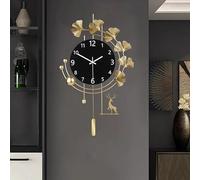 EMITDOOG Wall Clock,Large Decoration Gold Decoration Wall Clocks for Living Room,Silent Non Ticking,Battery Operated Oversized Round Modern Clock for Bedroom,Farmhouse,Office Wall Decor,16 * 26Inch