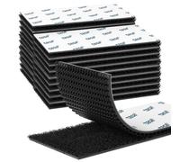 Emitever Picture Hanging Strips - 20 Pairs 50mm x 100mm Heavy Duty Double Sided Sticky Tape, No Damage Self Adhesive Strips, Hook and Loop Strong Mounting Tape, Black