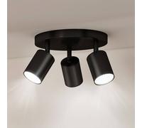 Emitto 3-Way Spotlight Ceiling Light Adjustable GU10 Modern Black Round Base Emitto Black