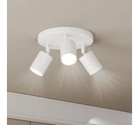 Emitto 3-Way Spotlight Ceiling Light Adjustable Gu10 Modern White Round Base