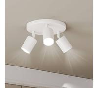 Emitto 3-Way Spotlight Ceiling Light Adjustable GU10 Modern White Round Base Emitto White