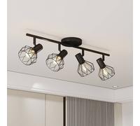 Emitto 4-Way Spotlight Ceiling Light Adjustable Black Metal E14 Fixture Emitto Black