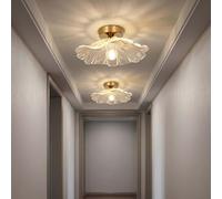 Emitto Chandeliers Ceiling Light, 2 Pack Flush Mount Ceiling Light, Glass & Metal, Copper Finish for Bedroom,Dining Room,Kitchen, Hallway, D27xH13cm