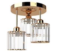 Emitto Crystal Ceiling Light 3 Light E27 Chandelier Semi Flush Mount Lamp in Gold Emitto Gold