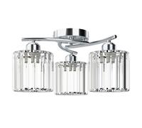 Emitto Crystal Ceiling Light 3 Light Semi Flush Mount Lamp E27 Chandelier Chrome