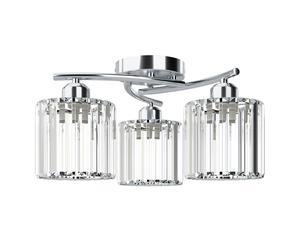 Emitto Crystal Ceiling Light 3 Light Semi Flush Mount Lamp E27 Chandelier Chrome