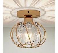 Emitto Crystal Ceiling Light, Chandeliers Ceiling Light, Flush Ceiling Light, Modern K9 Glass E27 Ceiling Light for Hallway Kitchen Dining Rooms Living Rooms Bar, Gold