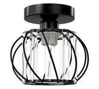 Emitto Crystal Ceiling Light Semi Flush Mount Chandelier Modern Hallway Black