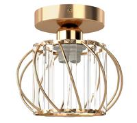 Emitto Crystal Ceiling Light Semi Flush Mount Chandelier Modern Hallway Gold