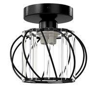 Emitto Crystal Ceiling Light Semi Flush Mount Chandelier Modern Hallway in Black Emitto Black