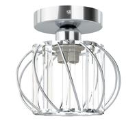 Emitto Crystal Ceiling Light Semi Flush Mount Chandelier Modern Hallway Silver