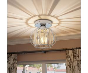 Emitto Crystal Ceiling Light Semi Flush Mount Chandelier Modern Hallway Silver