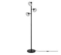 Emitto Floor Lamp 3 Head LED Reading Light Rotatable Remote Standing Lamp in Black Emitto Black