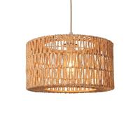 Emitto Lamp Shade Boho Woven Light Shade Iron Paper Rope Living Room Yellow | Boho Woven Texture,Heat Resistant Build,Moisture And Mildew Resistant,Easy Fit B22 E14 E26 E27,Living Room Hallway Study