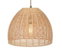 Emitto Lamp Shade, Ceiling Light Shade, Pendant Dome Lampshade, Yellow Metal & Hemp Rope, with Reducer Ring, 29×29×23cm, for Dining Room, Bedroom