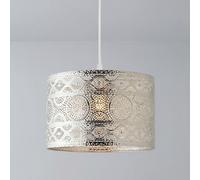 Emitto Lamp Shade, Ceiling Light Shade, Pendant Light Shade, Metal Lampshade with Silver Chrome Finish, Elegant Chandelier Design, Reducer Ring Included, 30 × 30 × 20 cm