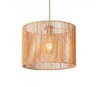Emitto Lampshade Boho Woven Paper Rope Wide Compatibility,Iron Frame,Yellow | Paper Rope Texture,Boho Style Accent,Compatible With B22 E14 E26 E27,Reducer Ring Included,For Living Room Bedroom Hallway