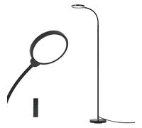 Emitto LED Floor Lamp Dimmable Standing Reading Light Remote Control Black 12W