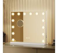 Emitto Led Hollywood Makeup Vanity Mirror With 14 Dimmable Led Bulbs In White White