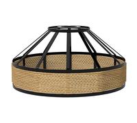 Emitto Modern Ceiling Pendant Light Shade Industrial Hemp Rope Lamp Shade in Black Emitto Black