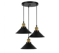 Emitto Pendant Light 3 Lights Height Adjustable Vintage Ceiling Light Black Emitto Black