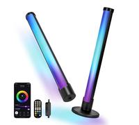 Emitto RGB LED Light Bars 2 Pack, 16 Million Colour Smart Gaming Lights with Music Sync & Bluetooth App, Voice Control Ready, USB-Powered Mood Lighting for PC TV Bedroom Gaming Room Decor, 33.5cm (L)