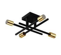 Emitto Semi Flush Mount Ceiling Light Fixture Matte 4 Light E27 Socket in Black Emitto Black