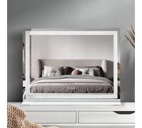 Emitto Tabletop Touch Crystal Vanity Mirror Makeup USB LED Medium 58x48cm in White | Size: 58x48 cm Emitto White 58x48 cm