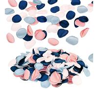 Emivery 300PCS Fake Rose Petals, Artificial Flowers Petals Blush Pink and Navy Blue Rose Petals for Wedding Flower Girl Basket Aisle Scatter Dinner Party Table Centerpieces Decoration