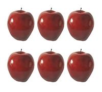 Emivery 6Pcs Artificial Apples Fake Red Apple Model Realistic Simulation Fruit Lifelike Faux Apples for Home Kitchen Wedding Party Christmas Table Basket Display Decorations Photography Props