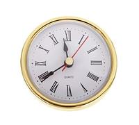 Emivery Classic Clock Movement 2-1/2 (65mm) Round Roman Numeral Quartz Clock Insert with Gold Trim Home Decor