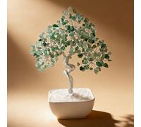 Emivery Crystal Tree of Life - 7 Inch Feng Shui Money Tree with 243 Gemstones for Calm & Intuition, Third Eye Chakra Healing, Handmade Purple Crystal Decor & Spiritual Gift (Green)