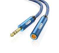 EMK 1/4 inch Extension Cable, 6.35mm 1/4" inch Male to Female Stereo Headphone Guitar Extension Cable Cord, Gold Plated Quarter inch Headphone Extension Cable (10FT/3M)
