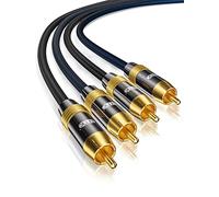 EMK 3M 2RCA Male to 2RCA Male Stereo Audio Cable, Black, Ideal for Home Stereo, Audio Receiver, DVD or Blu-ray Player