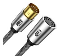 EMK 5-Pin DIN MIDI Extension Cable - Male to Female Adapter for Keyboard, Synthesizer, Piano & Guitar - 2M Audio Connector